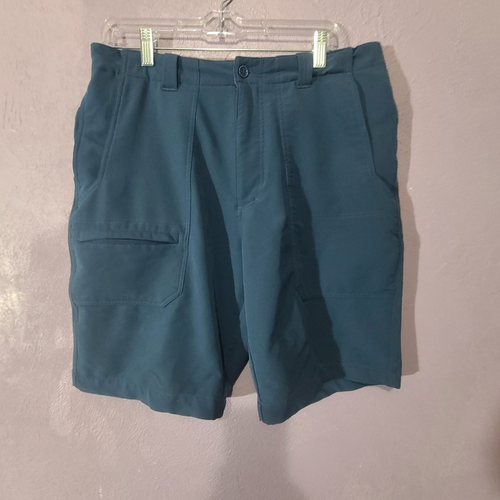 Scandia Woods Utility Shorts Men 34 Blue Stretch Cargo Hiking Outdoor 9 Inseam